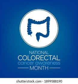 Ilustración vectorial sobre el tema del mes de sensibilización sobre el cáncer colorrectal. Es un tipo de cáncer que comienza en el intestino grueso. El colon es la parte final del tracto digestivo.