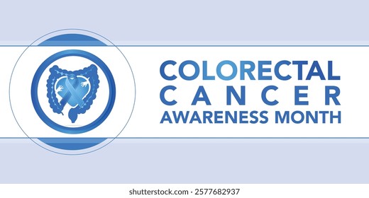 Vector illustration on the theme of Colorectal Cancer awareness month. It is a type of cancer that begins in the large intestine. The colon is the final part of the digestive tract.
