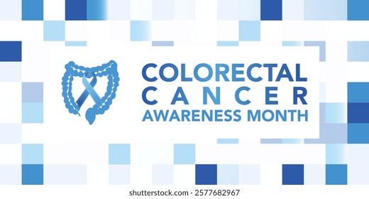 Vector illustration on the theme of Colorectal Cancer awareness month. It is a type of cancer that begins in the large intestine. The colon is the final part of the digestive tract.