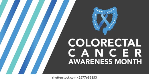 Vector illustration on the theme of Colorectal Cancer awareness month. It is a type of cancer that begins in the large intestine. The colon is the final part of the digestive tract.