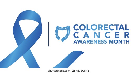 Vector illustration on the theme of Colorectal Cancer awareness month. It is a type of cancer that begins in the large intestine. The colon is the final part of the digestive tract.