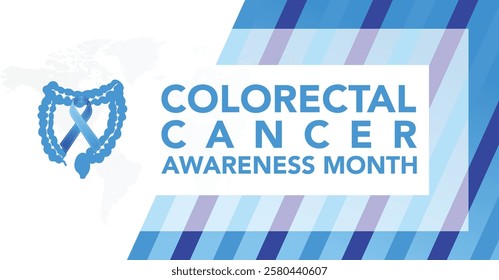 Vector illustration on the theme of Colorectal Cancer awareness month. It is a type of cancer that begins in the large intestine. The colon is the final part of the digestive tract.