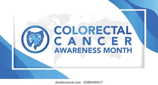 Vector illustration on the theme of Colorectal Cancer awareness month. It is a type of cancer that begins in the large intestine. The colon is the final part of the digestive tract.