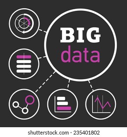 Vector illustration on the theme of computer technology and Big Data