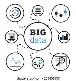Vector illustration on the theme of computer technology and Big Data