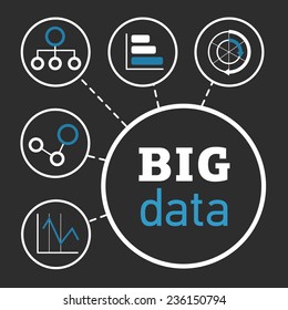Vector illustration on the theme of computer technology and Big Data