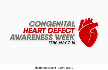 Vector illustration on the theme of Congenital Heart Defect Awareness week from February 7th to 14th.