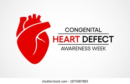 Vektorgrafik zum Thema "Kongenitale Woche des Herzfehlers"mit dem Thema "Sensibilisierungswoche für Herzfehler", die jedes Jahr vom 7. bis 14. Februar stattfand, um die Sensibilisierung und Aufklärung über angeborene Herzfehler (CHDs) zu fördern.