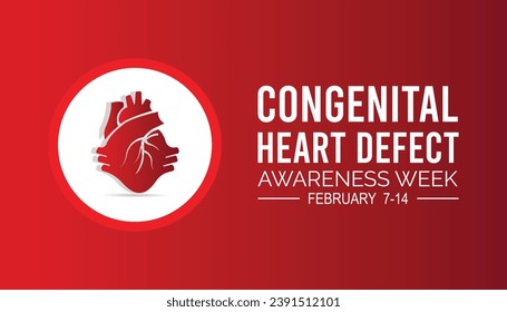 Vector illustration on the theme of Congenital Heart defect awareness week observed each year during February.banner, Holiday, poster, card and background design.