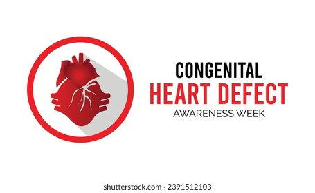 Vector illustration on the theme of Congenital Heart defect awareness week observed each year during February.banner, Holiday, poster, card and background design.