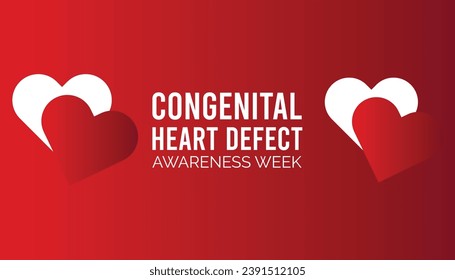Vector illustration on the theme of Congenital Heart defect awareness week observed each year during February.banner, Holiday, poster, card and background design.
