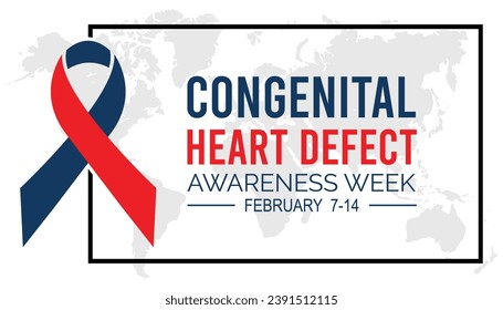Vector illustration on the theme of Congenital Heart defect awareness week observed each year during February.banner, Holiday, poster, card and background design.