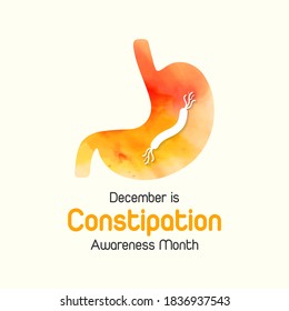 Vector illustration on the theme of Constipation awareness month (IBS) observed each year during December.