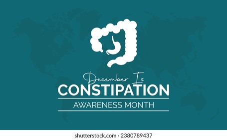 Vector illustration on the theme of Constipation awareness month observed each year during December.banner, Holiday, poster, card and background design.