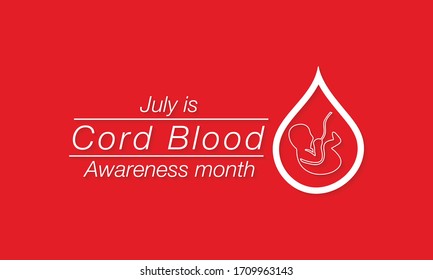 Ilustración vectorial sobre el tema del mes de sensibilización de la sangre del cordón que se observa cada año durante el mes de julio.