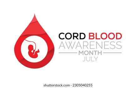 Vektorgrafik über das Thema des Cord Blood Bewusstsein Monat beobachtet jedes Jahr im Juli. Bannerdesign-Vorlage Vektorgrafik-Hintergrund-Design.