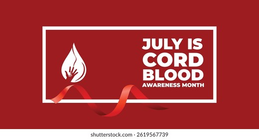 Ilustración vectorial sobre el tema del mes de concienciación sobre la sangre del cordón umbilical que se celebra cada año durante el mes de julio.
