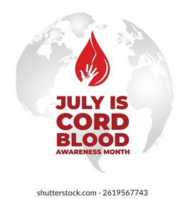 Vektorgrafik zum Thema Cord Blood Bekanntheitsmonat jedes Jahr im Juli beobachtet.
