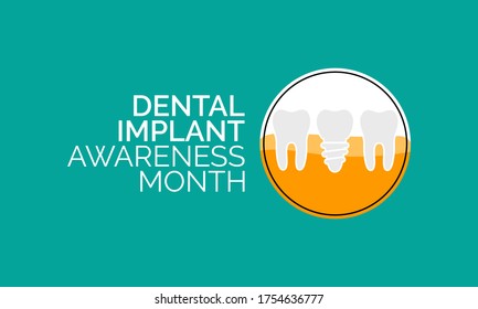 Vektorgrafik zum Thema "Dental Implant Bewusstsein Monat beobachtet jedes Jahr im September.