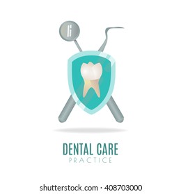 Vector illustration on theme Dental care and protection. All objects are conveniently grouped  and are easily editable.