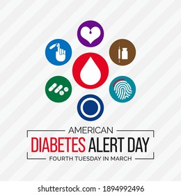 Vector illustration on the theme of Diabetes Alert Day, is a one-day wake-up call that focuses on the seriousness of diabetes and the importance of understanding your risk. observed each year in March