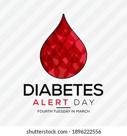 Ilustración vectorial sobre el tema del Día de Alerta de la Diabetes, es una llamada de atención de un día que se centra en la seriedad de la diabetes y la importancia de entender su riesgo. observada cada año en marzo