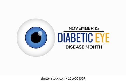 Vektorgrafik zum Thema Diabetische Augenerkrankung Monat beobachtet jeden Jahr im November.