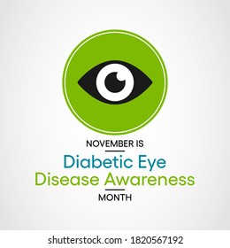 Vector illustration on the theme of Diabetic eye disease awareness month observed each year during November.