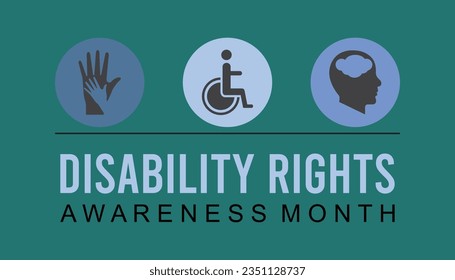 Vector illustration on the theme of Disability rights awareness month observed each year during November banner, Holiday, poster, card and background design.