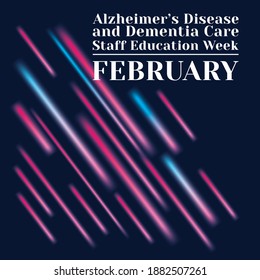 Ilustración de vectores sobre el tema de la Semana de Educación del Personal de Atención Médica de Alzheimer y Dementia 