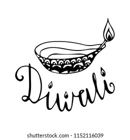 Vector illustration on the theme of Diwali's holiday