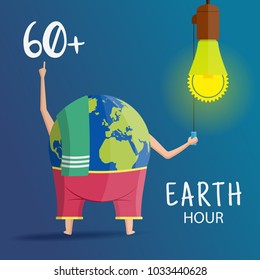 Vector Illustration on the theme Earth Hour. For a poster or banner 