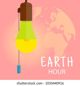 Vector Illustration on the theme Earth Hour. For a poster or banner 