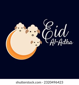 Vector illustration on the theme Eid Al Adha. For a poster or banner and greeting card