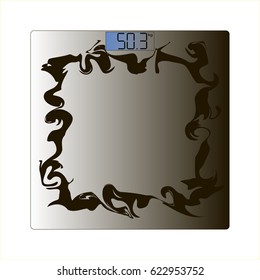 vector illustration on the theme of electronic floor scales