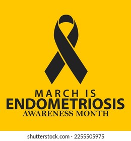 Ilustración vectorial sobre el tema del mes de sensibilización sobre la endometriosis que se observa cada año durante el mes de marzo. 
