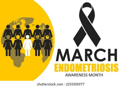 Vector illustration on the theme of Endometriosis awareness month observed each year during March. 
