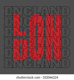 Vector illustration on the theme of England, London. Typography, t-shirt graphics, poster, banner, flyer, postcard