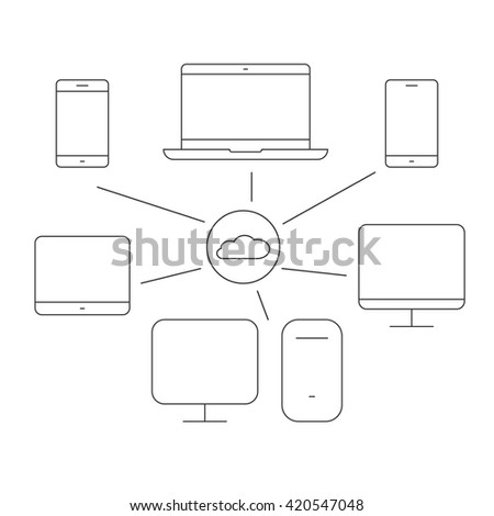 Vector illustration on the theme equipment and communication