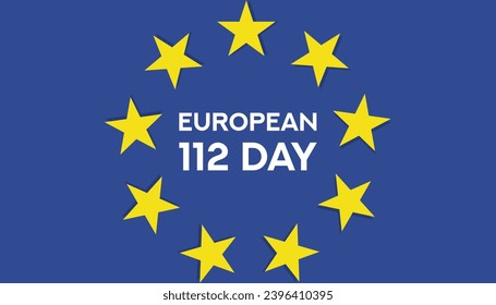 Vector illustration on the theme of European 112 Day observed each year during February.banner, Holiday, poster, card and background design.