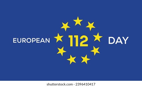 Vector illustration on the theme of European 112 Day observed each year during February.banner, Holiday, poster, card and background design.