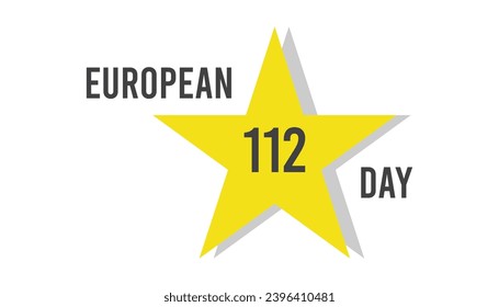 Ilustración vectorial sobre el tema del Día Europeo de los 112 que se celebra cada año en febrero.Banner, Holiday, afiche, tarjeta y diseño de fondo.