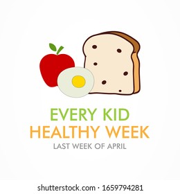 Vector illustration on the theme of Every kid healthy week observed in Last week of April.