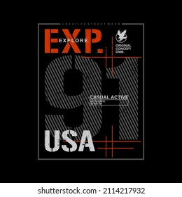 Vector illustration on the theme of explore. Vintage design. Grunge background.typography, t-shirt graphics, poster, print, banner, flyer, postcard
