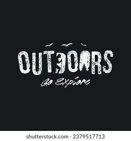 Vector illustration on the theme of Explore outdoors. t-shirt graphics, poster, banner, flyer, print and postcard