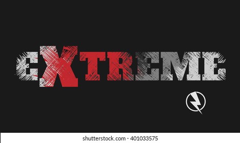 Vector illustration on the theme of extreme sports. Grunge design. Sport typography, t-shirt graphics, poster, banner, print, flyer, postcard