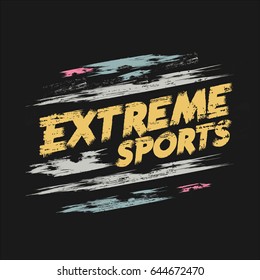 Vector illustration on the theme of extreme sports. Grunge background.  Typography, t-shirt graphics, poster, banner, print, flyer, postcard