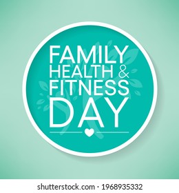 Vektorgrafik zum Thema Gesundheit und Fitness Tag der Familie beobachtet jedes Jahr im Juni.