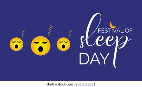Vector illustration on the theme of Festival of Sleep day observed each year during January.banner, Holiday, poster, card and background design.