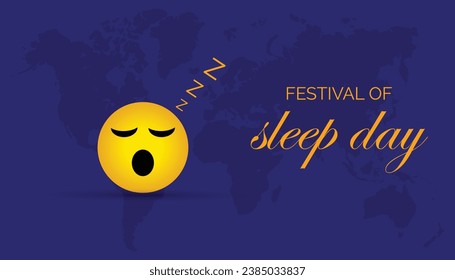 Vector illustration on the theme of Festival of Sleep day observed each year during January.banner, Holiday, poster, card and background design.